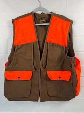 Gamehide Hunting Vest Orange Brown Cotton Large Outdoor Utility